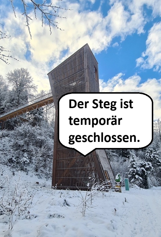 Bild Winter Schliessung Steg ohne Grund